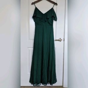 Birdy Grey Chiffon Green Maxi Dress